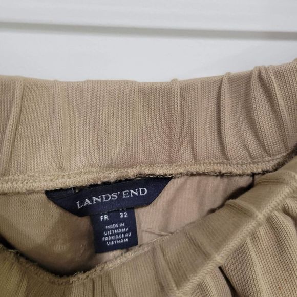 Lands' End Women's Knit Gathered Khaki Cotton Skort US 0 - Picture 7 of 10